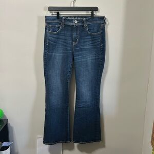 American Eagle Kick Boot Blue Denim Women's Jeans 12 short